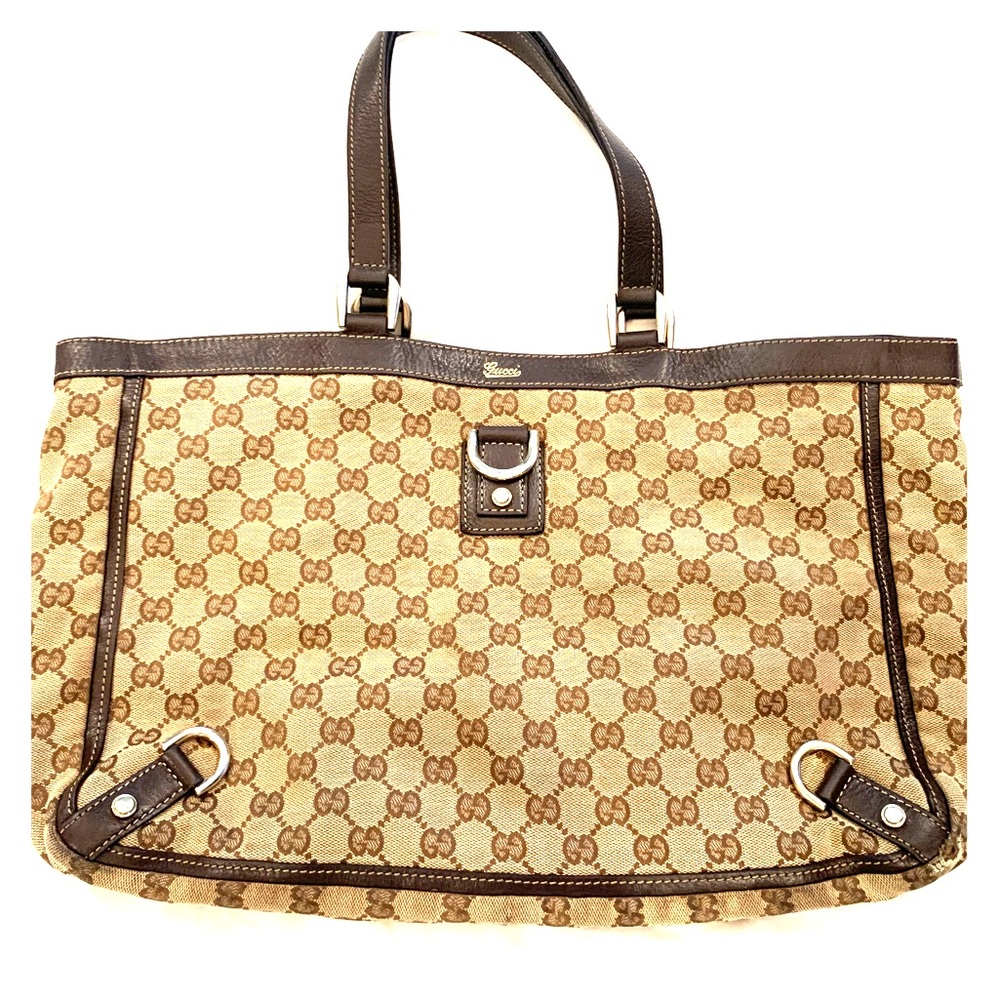 Gucci Abbey Tote GG link Brown/Tan